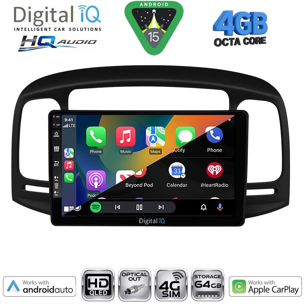 DIGITAL IQ BXK 19249BL_CPAA (9inc) MULTIMEDIA TABLET for HYUNDAI ACCENT mod. 2005-2012 (BLACK) - immagine 2