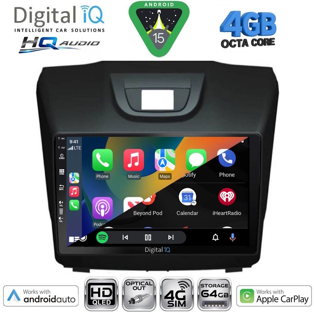 DIGITAL IQ BXK 19255_CPAA (9inc) MULTIMEDIA TABLET for ISUZU DMAX mod. 2012-2020 - immagine 2