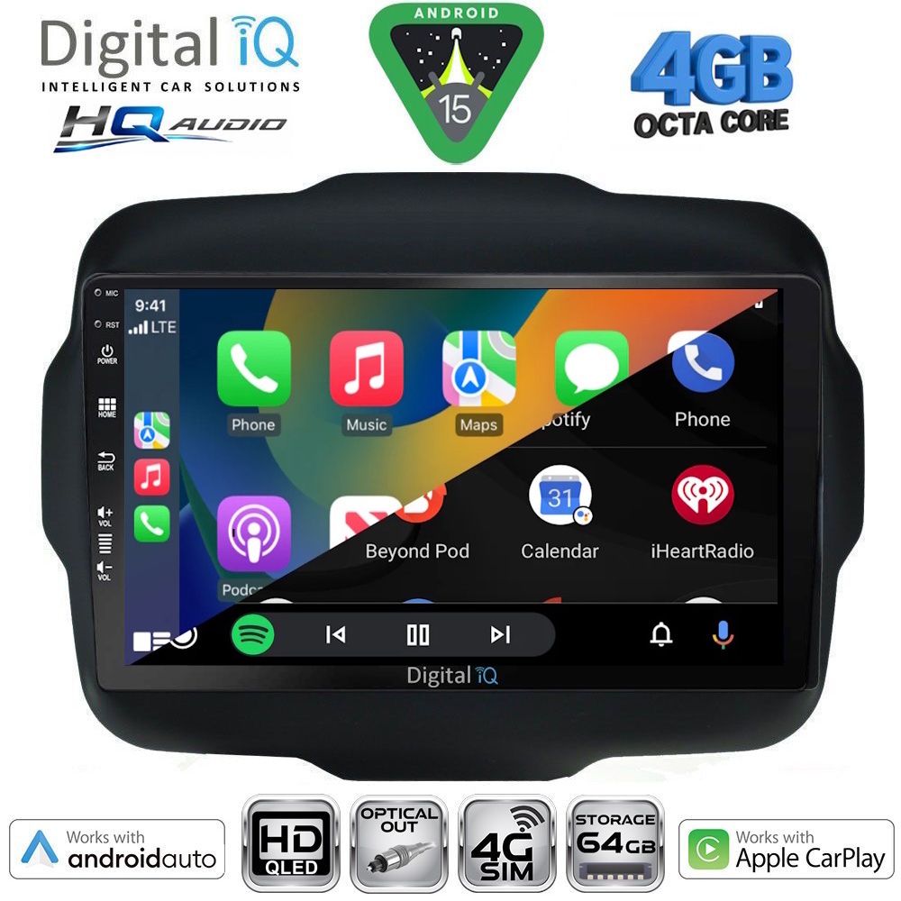 DIGITAL IQ BXK 19290_CPAA (9inc) MULTIMEDIA TABLET for JEEP RENEGADE mod. 2014-2025 - immagine 2