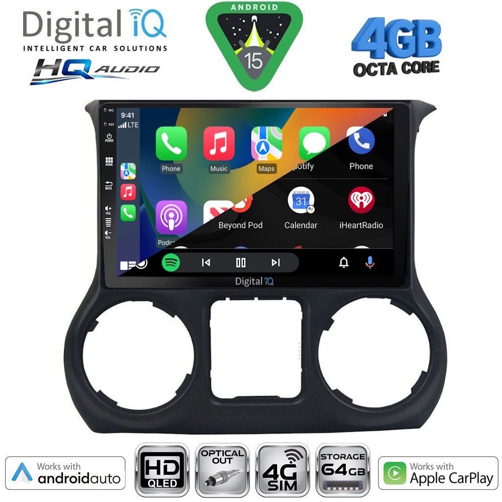 DIGITAL IQ BXK 19295_CPAA (10inc) MULTIMEDIA TABLET for JEEP WRANGLER mod. 2011-2014 - immagine 3