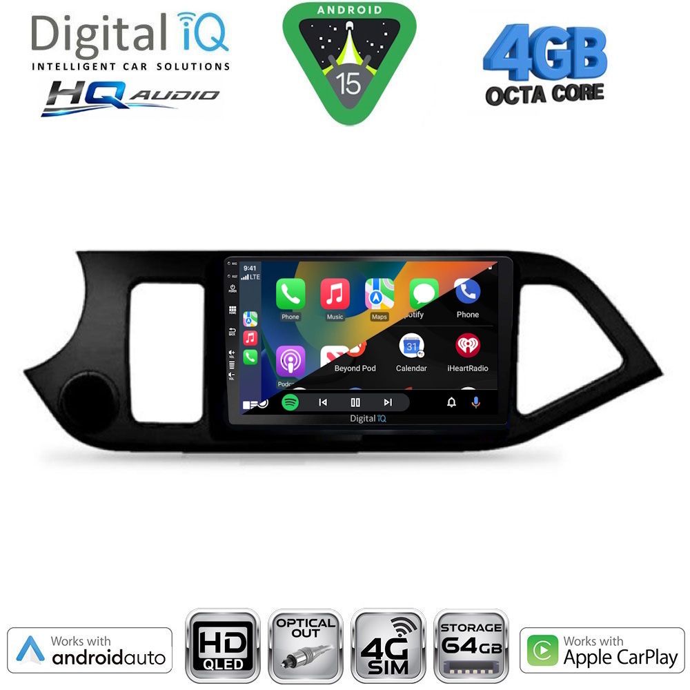DIGITAL IQ BXK 19308_CPAA (9inc) MULTIMEDIA TABLET for KIA PICANTO mod. 2011-2017 - immagine 2