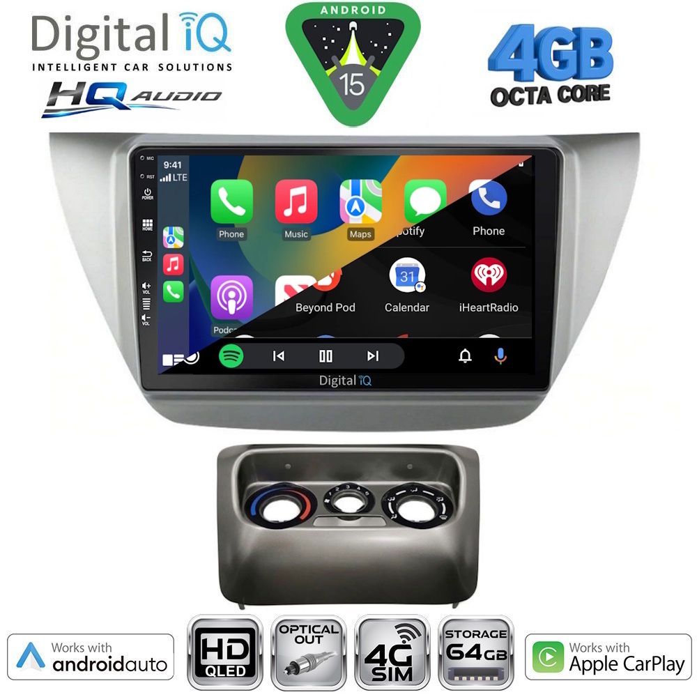 DIGITAL IQ BXK 19433_CPAA (9inc) MULTIMEDIA TABLET for MITSUBISHI LANCER mod. 2000-2007 - immagine 2