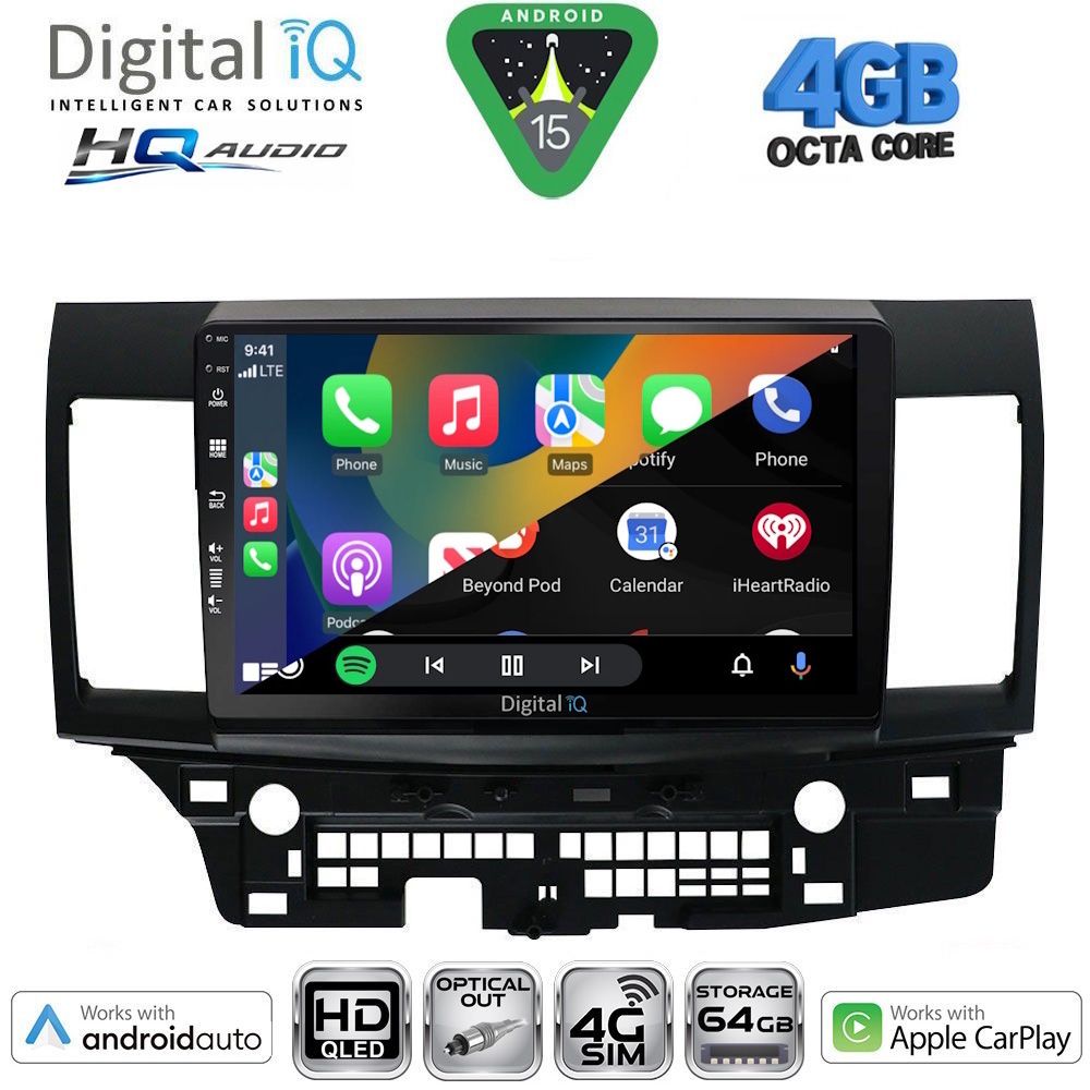 DIGITAL IQ BXK 19434_CPAA (10inc) MULTIMEDIA TABLET for MITSUBISHI LANCER mod. 2008-2017 - immagine 2