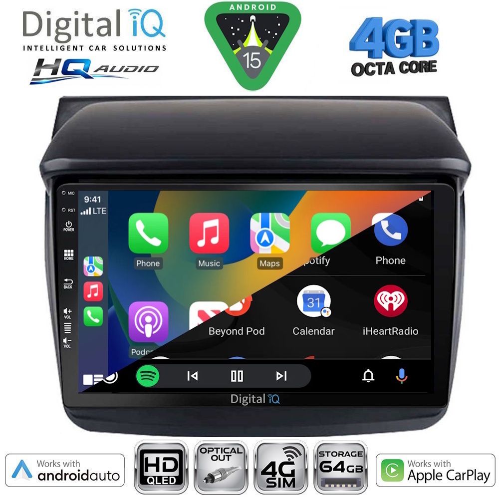 DIGITAL IQ BXK 19436_CPAA (9inc) MULTIMEDIA TABLET for MITSUBISHI L200 mod. 2006-2015 - immagine 2