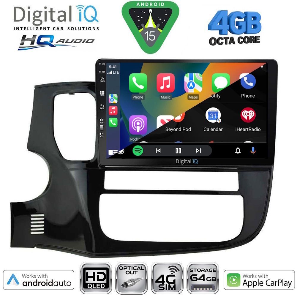 DIGITAL IQ BXK 19443_CPAA (10inc) MULTIMEDIA TABLET for MITSUBISHI OUTLANDER mod. 2013-2020 - immagine 2
