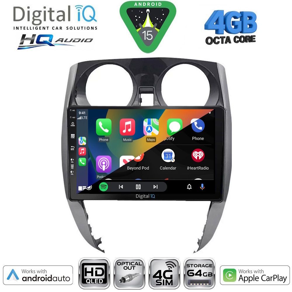 DIGITAL IQ BXK 19464_CPAA (10inc) MULTIMEDIA TABLET for NISSAN NOTE mod. 2012-2020 - immagine 2