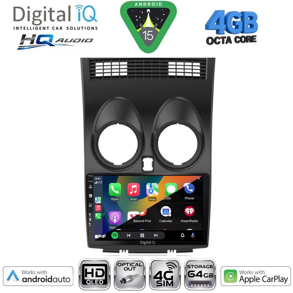 DIGITAL IQ BXK 19466_CPAA (9inc) MULTIMEDIA TABLET for NISSAN QASHQAI mod. 2007-2014 - immagine 2