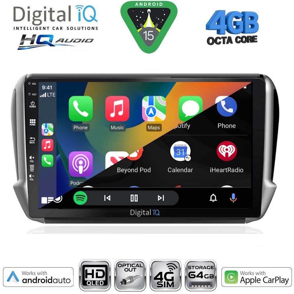 DIGITAL IQ BXK 19508_CPAA (10inc) MULTIMEDIA TABLET for PEUGEOT 208-2008 mod. 2012-2021 - immagine 2