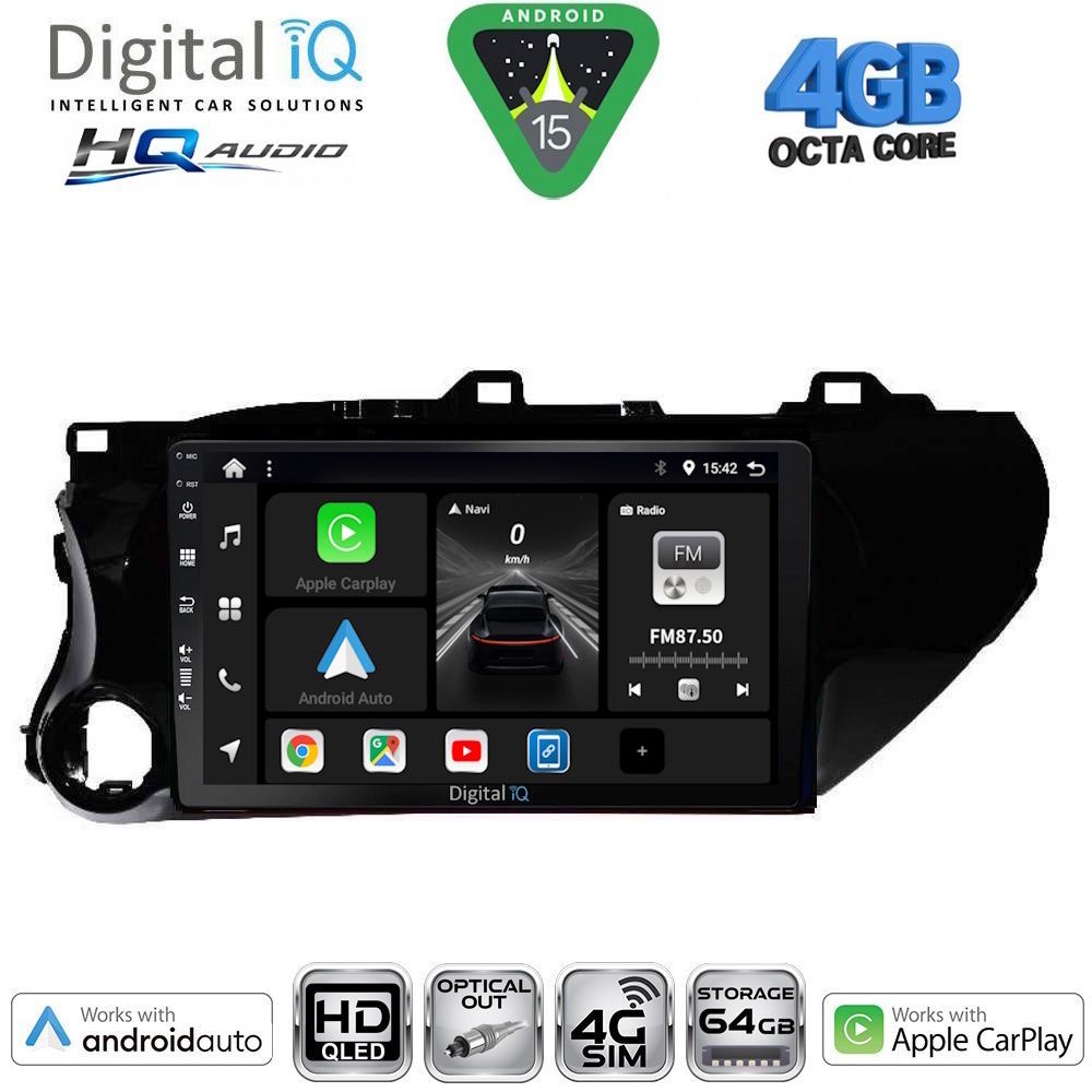DIGITAL IQ BXK 19721_CPAA (10inc) MULTIMEDIA TABLET for TOYOTA HILUX mod. 2017-2026