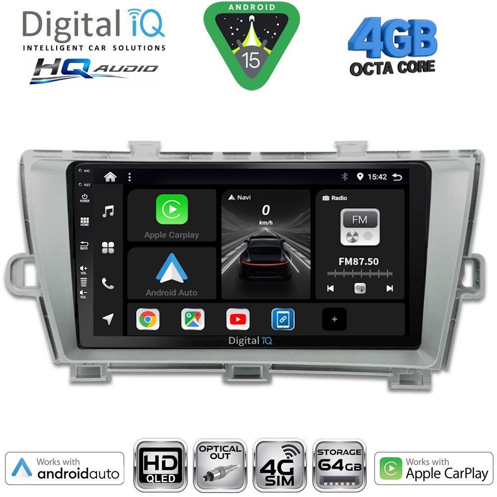 DIGITAL IQ BXK 19726_CPAA (9inc) MULTIMEDIA TABLET for TOYOTA PRIUS mod. 2009-2015