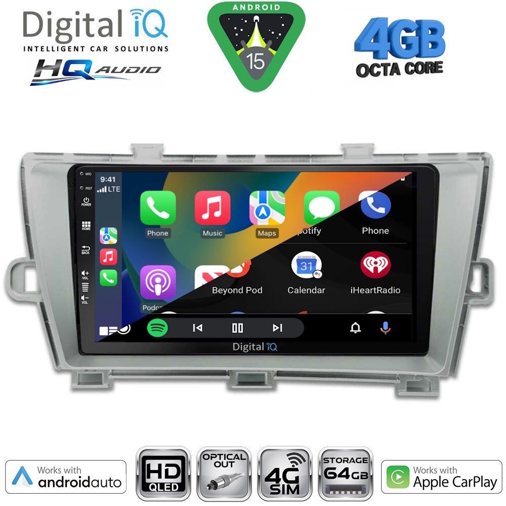 DIGITAL IQ BXK 19726_CPAA (9inc) MULTIMEDIA TABLET for TOYOTA PRIUS mod. 2009-2015 - immagine 2