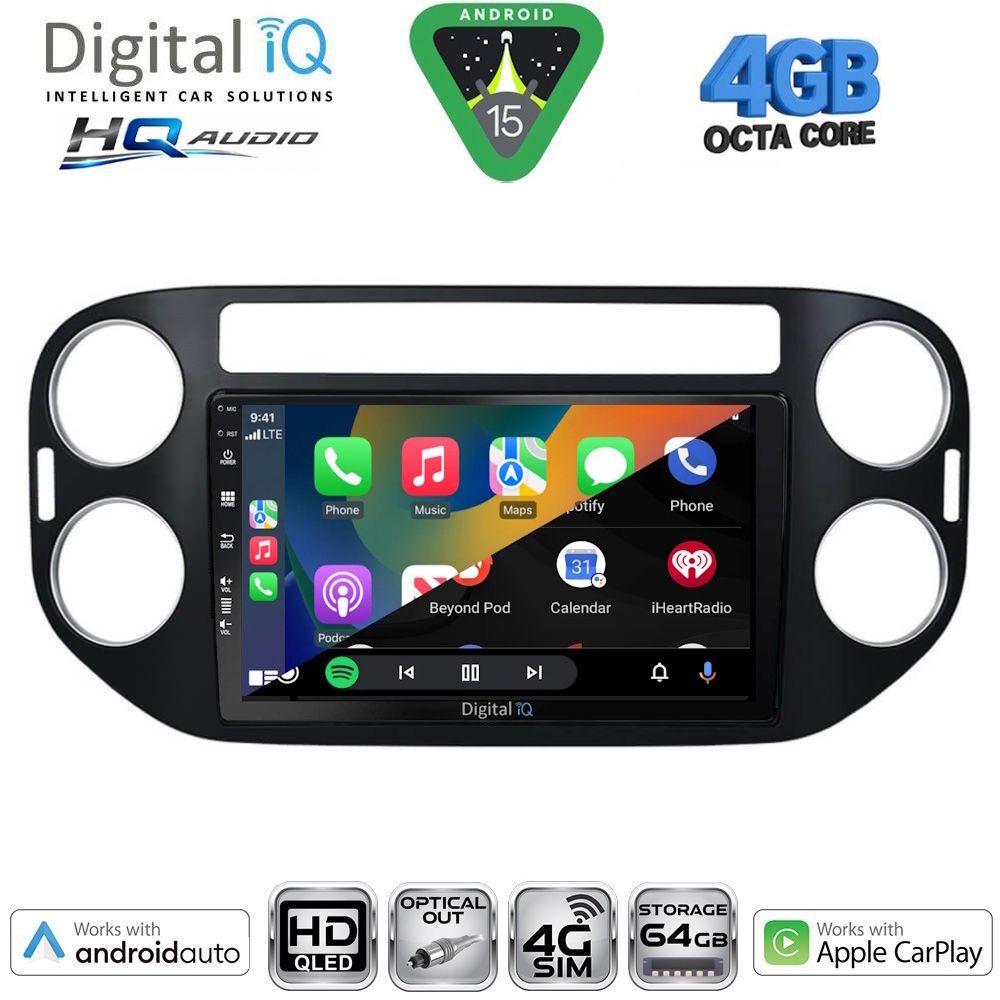 DIGITAL IQ BXK 19760BL_CPAA (9inc) MULTIMEDIA TABLET for VW TIGUAN mod. 2011-2016 (BLACK) - immagine 11