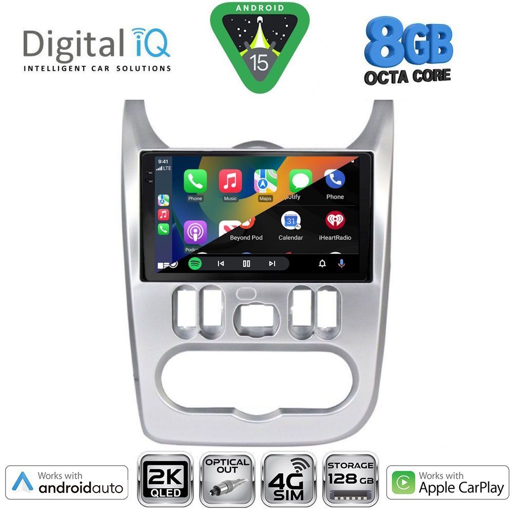 DIGITAL IQ BXK 20101SL_CPAA (9inc) MULTIMEDIA TABLET for DACIA DUSTER – LOGAN – SANDERO mod. 2006-2012 (SILVER) - immagine 2