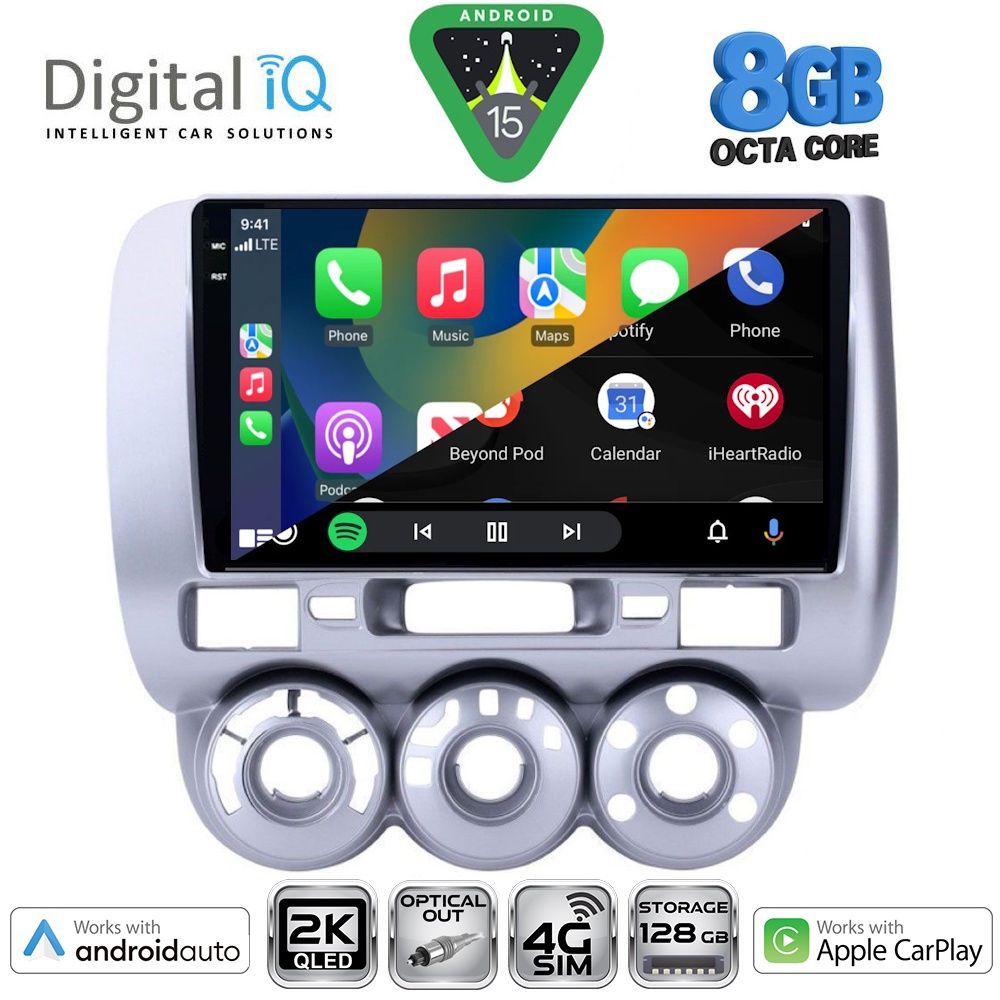 DIGITAL IQ BXK 20210_CPAA A/C (9inc) MULTIMEDIA TABLET for HONDA JAZZ mod. 2002-2008 - immagine 2