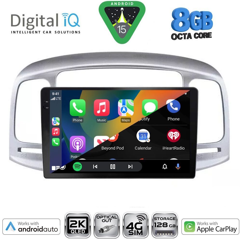 DIGITAL IQ BXK 20249SL_CPAA (9inc) MULTIMEDIA TABLET for HYUNDAI ACCENT mod. 2005-2012 (SILVER) - immagine 2