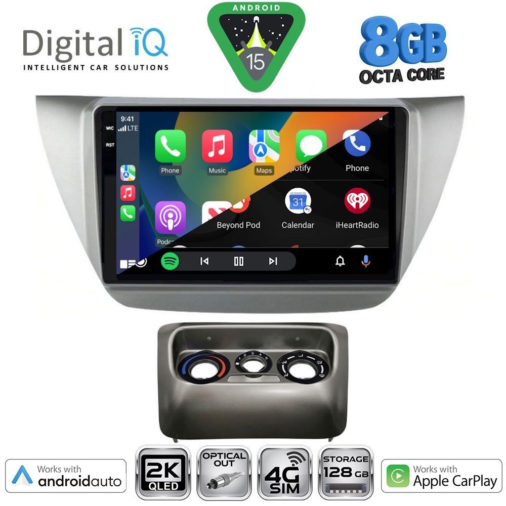 DIGITAL IQ BXK 20433_CPAA (9inc) MULTIMEDIA TABLET for MITSUBISHI LANCER mod. 2000-2007 - immagine 2