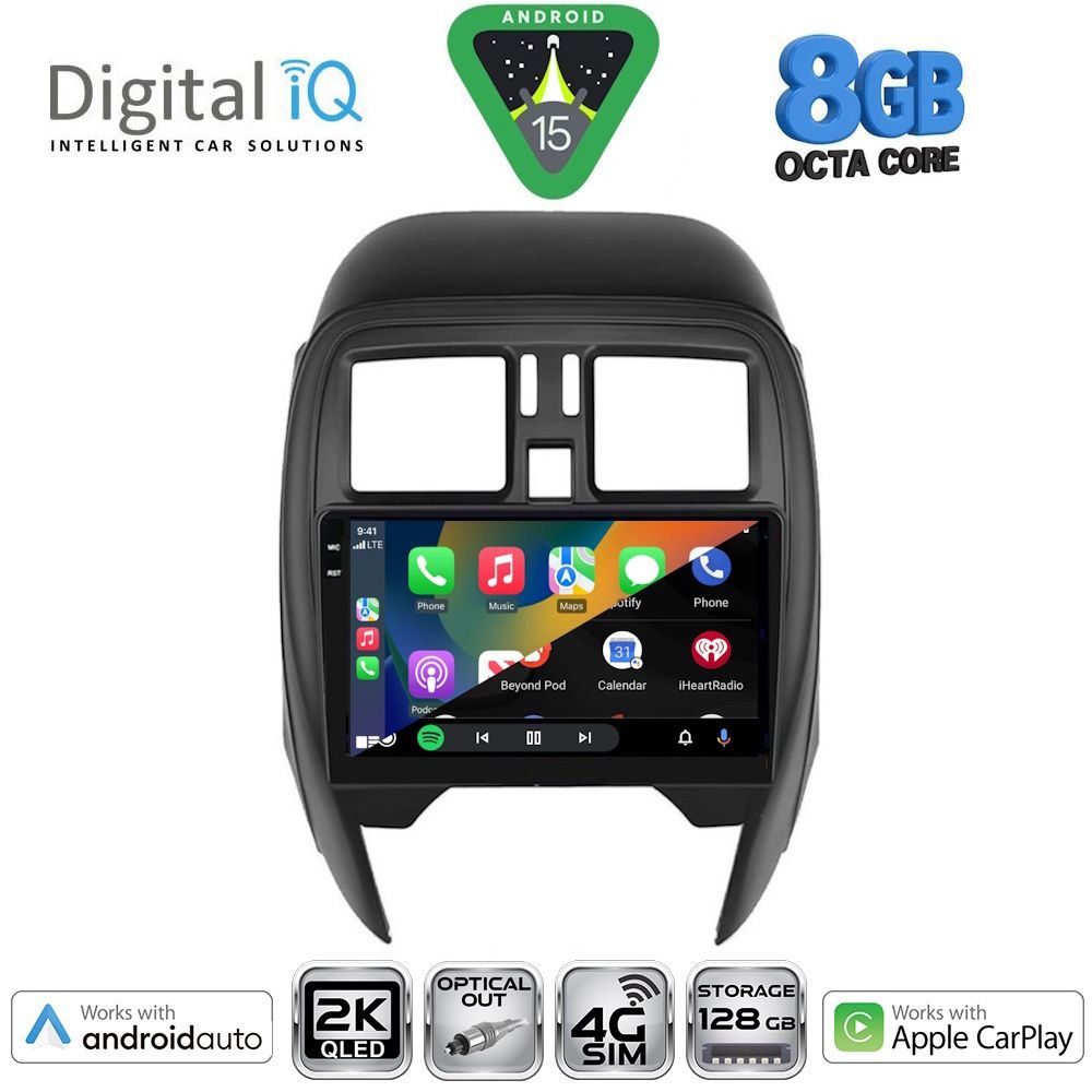 DIGITAL IQ BXK 20451_CPAA (SQUARE) (9inc) MULTIMEDIA TABLET for NISSAN MICRA mod. 2014-2017 - immagine 2