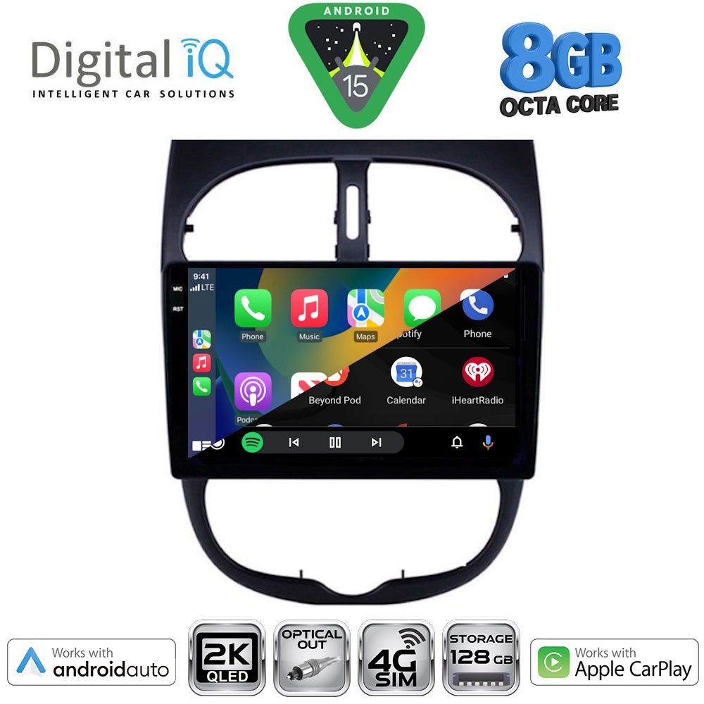 DIGITAL IQ BXK 20506_CPAA (9inc) MULTIMEDIA TABLET for PEUGEOT 206 mod. 1998-2006 - immagine 2