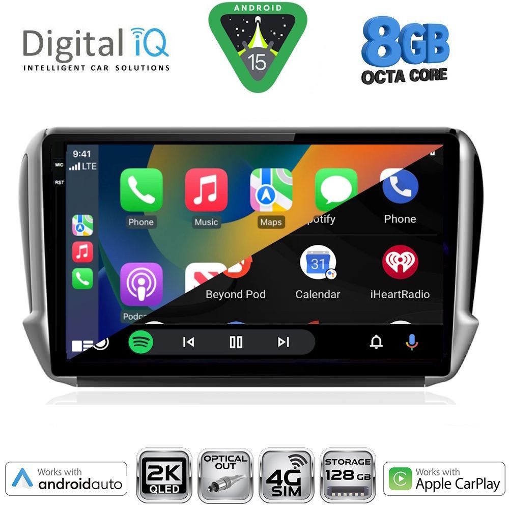 DIGITAL IQ BXK 20508_CPAA (10inc) MULTIMEDIA TABLET for PEUGEOT 208-2008 mod. 2012-2021 - immagine 2