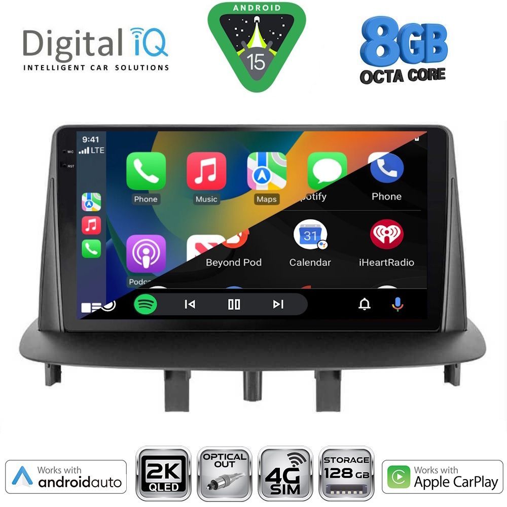 DIGITAL IQ BXK 20556_CPAA (9inc) MULTIMEDIA TABLET for RENAULT MEGANE 3 mod. 2009-2016 - immagine 2