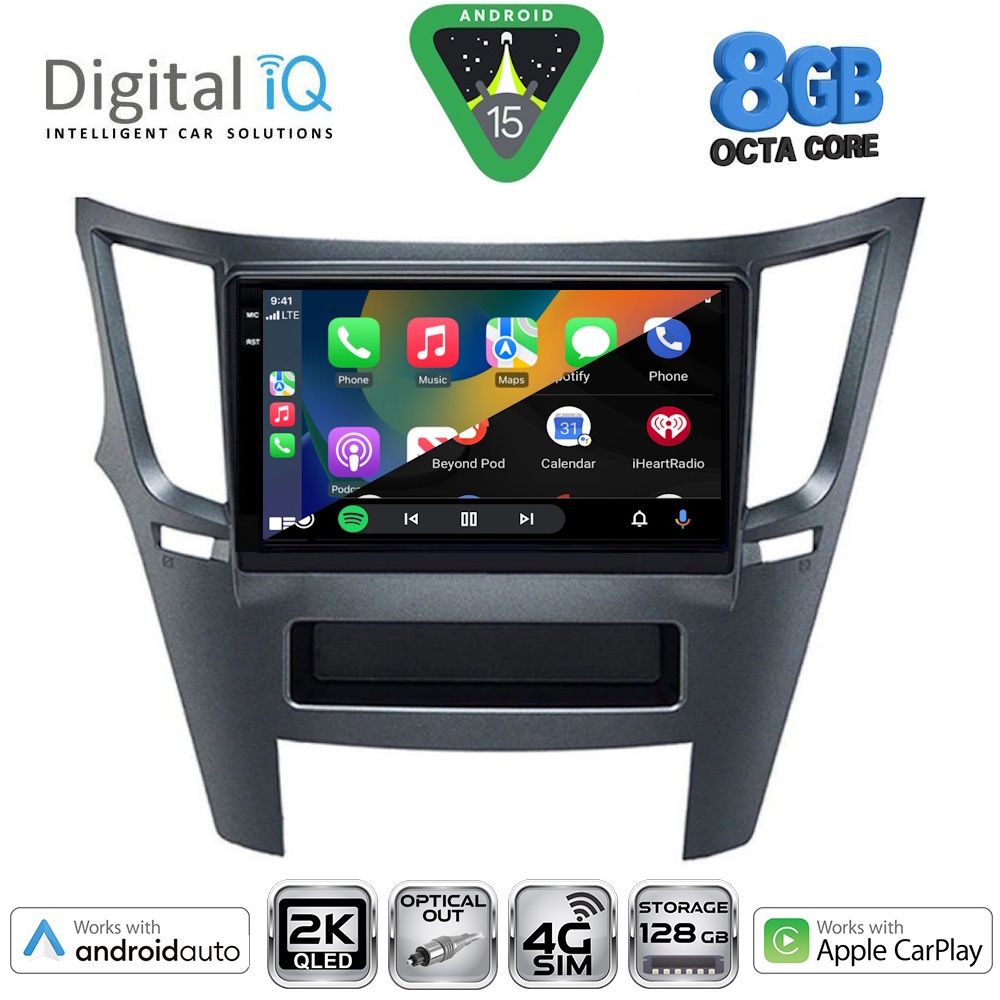 DIGITAL IQ BXK 20667_CPAA (9inc) MULTIMEDIA TABLET for SUBARU LEGACY - OUTBACK mod. 2009-2014 - immagine 2