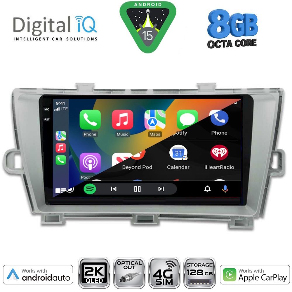 DIGITAL IQ BXK 20726_CPAA (9inc) MULTIMEDIA TABLET for TOYOTA PRIUS mod. 2009-2015 - immagine 2
