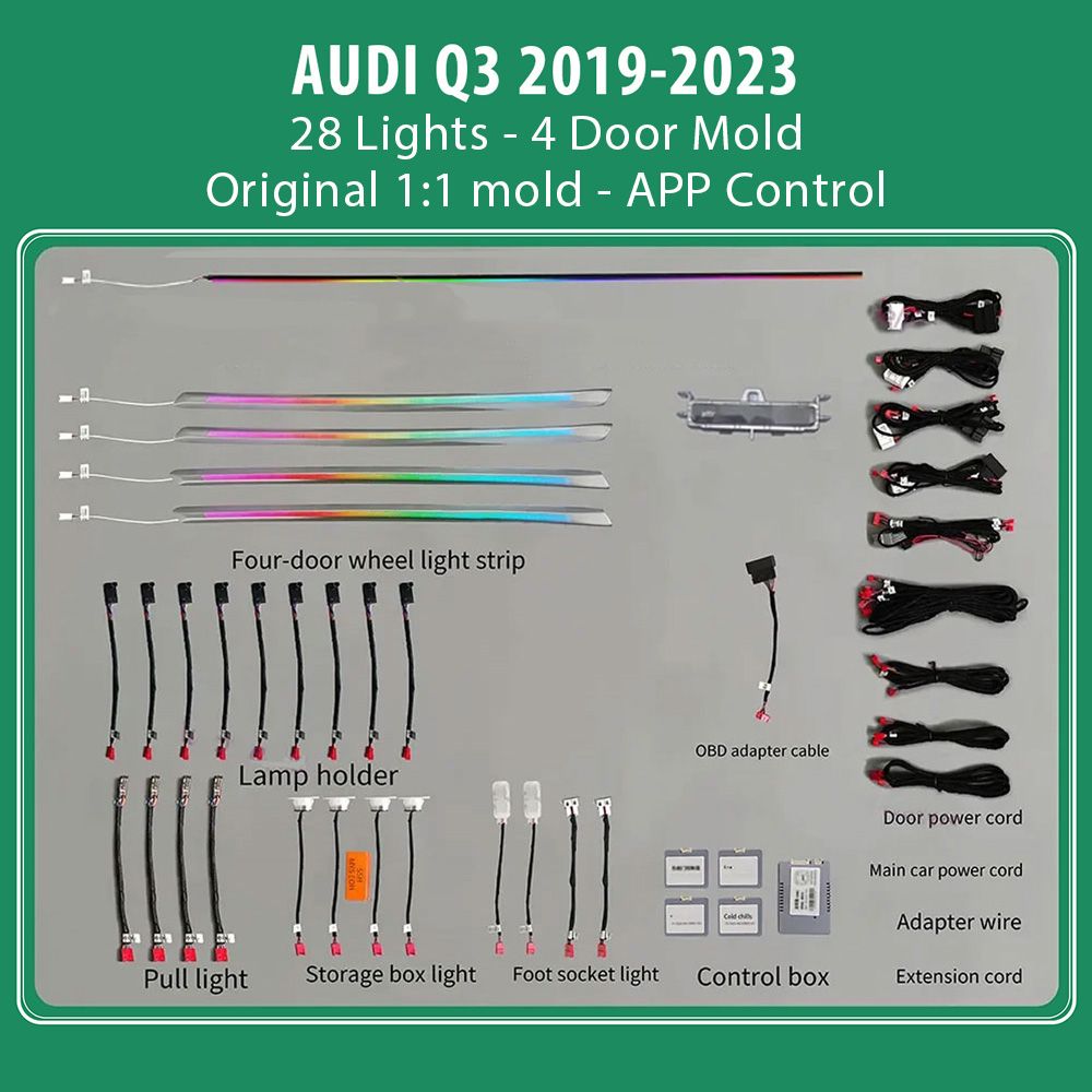 DIQ AMBIENT AUDI Q3 (F3) TRIM (Digital iQ Ambient Light Audi Q3 mod. 2019-2023, 28 Lights) - immagine 3