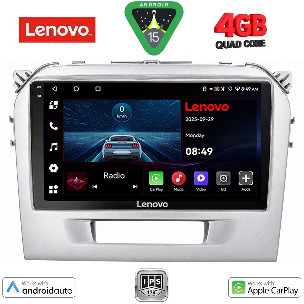 LENOVO LVE 8697SL_CPAA (9inc) MULTIMEDIA TABLET for SUZUKI VITARA mod. 2016-2025 (SILVER)