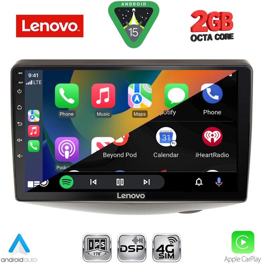 LENOVO LVF 5735_CPA (9inc) MULTIMEDIA TABLET for TOYOTA YARIS mod. 1999-2006 - immagine 2