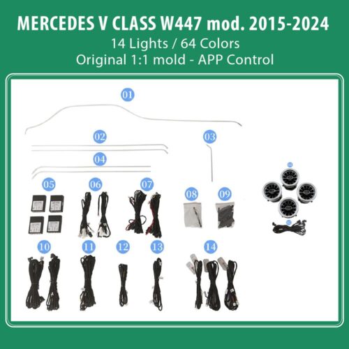 DIQ AMBIENT MERCEDES V CLASS CKCP (Digital iQ Ambient Light Kit MERCEDES V CLASS (W447) mod. 2015-2024) - WEXML.GR