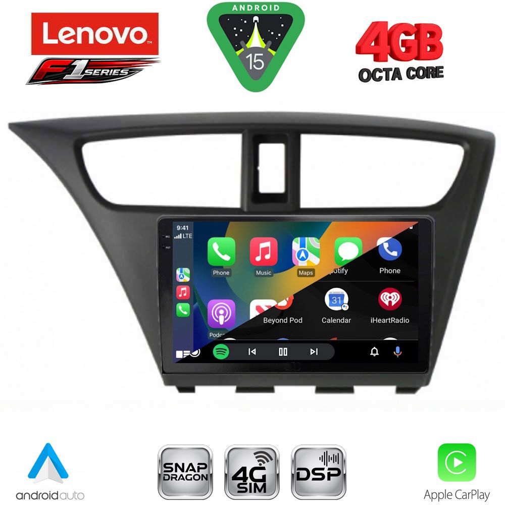LENOVO SSQ 9190_CPA (9inc) MULTIMEDIA TABLET for HONDA CIVIC mod. 2012-2016 - immagine 2