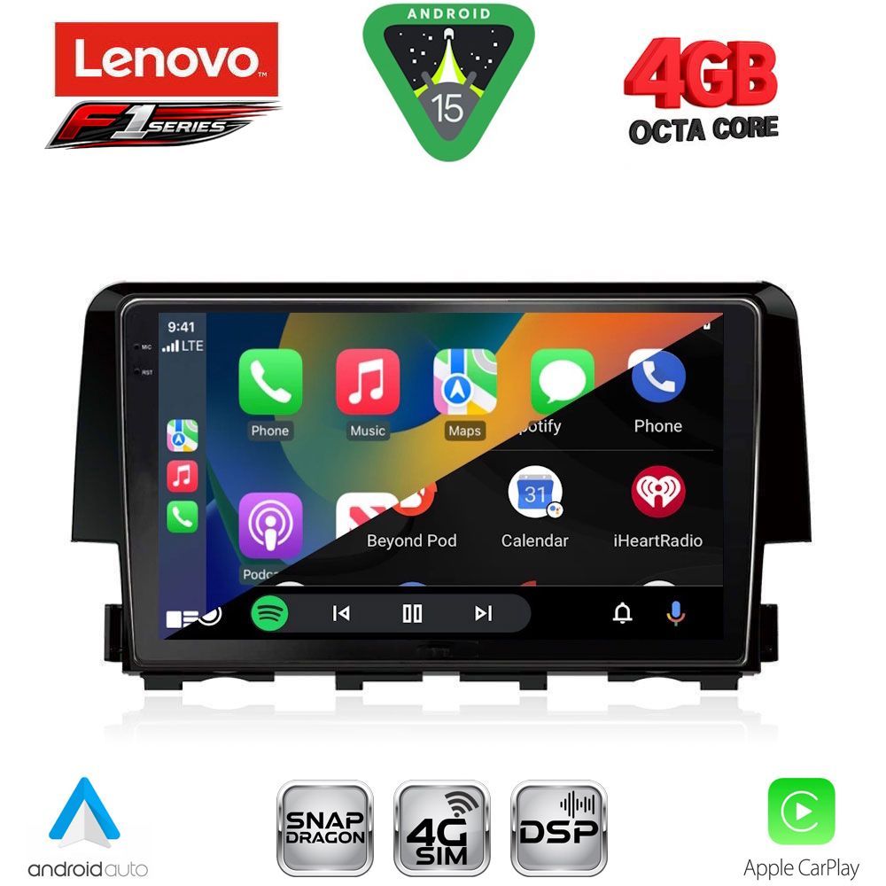 LENOVO SSQ 9191_CPA (9inc) MULTIMEDIA TABLET for HONDA CIVIC mod. 2016-2021 - immagine 2