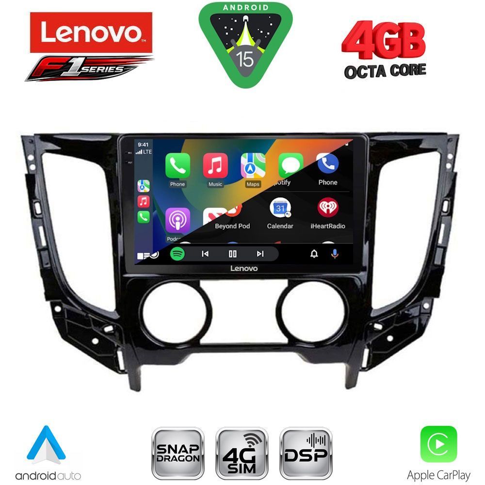 LENOVO SSQ 9437_CPA A/C (9inc) MULTIMEDIA TABLET for MITSUBISHI L200 mod. 2015-2019 with A/C - immagine 2