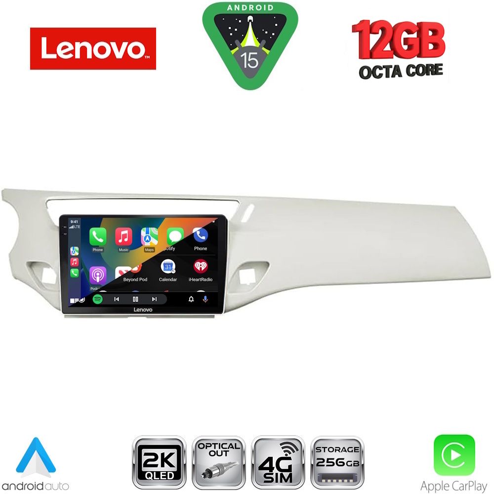 LENOVO SSZ 12092WH_CPA (9inc) MULTIMEDIA TABLET for CITROEN C3 - DS3 mod. 2009-2016 (WHITE) - immagine 2