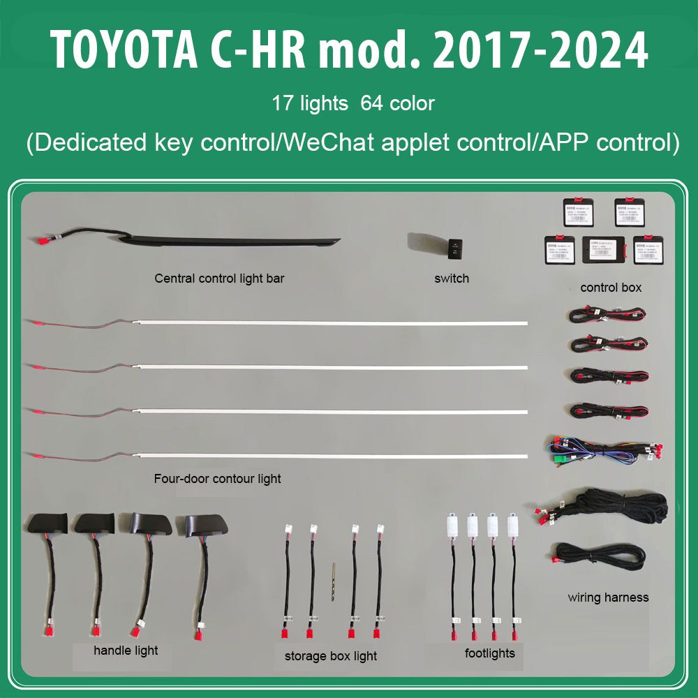 DIQ AMBIENT TOYOTA FT06 (Digital iQ Ambient Light for TOYOTA CHR mod. 2017-2024 with 17 Lights)
