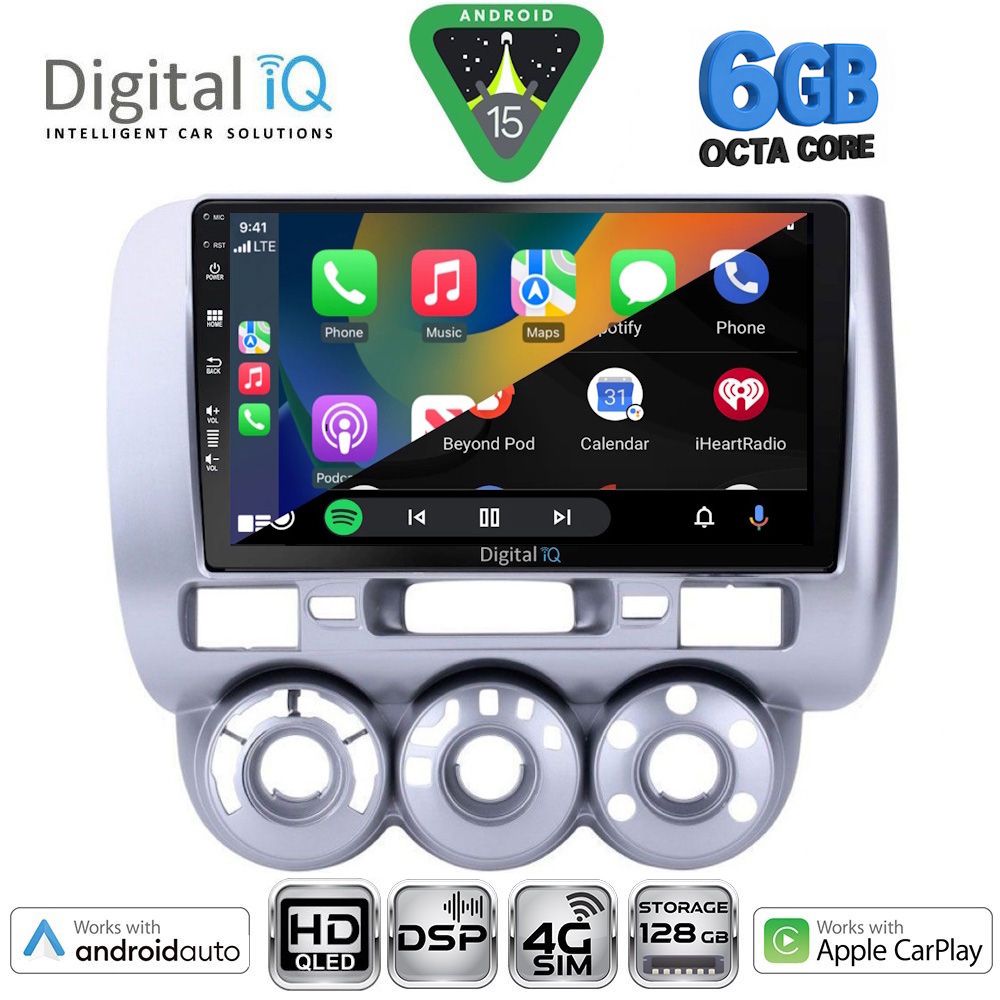DIGITAL IQ BXF 17210_CPAA A/C (9inc) MULTIMEDIA TABLET for HONDA JAZZ mod. 2002-2008 - immagine 2