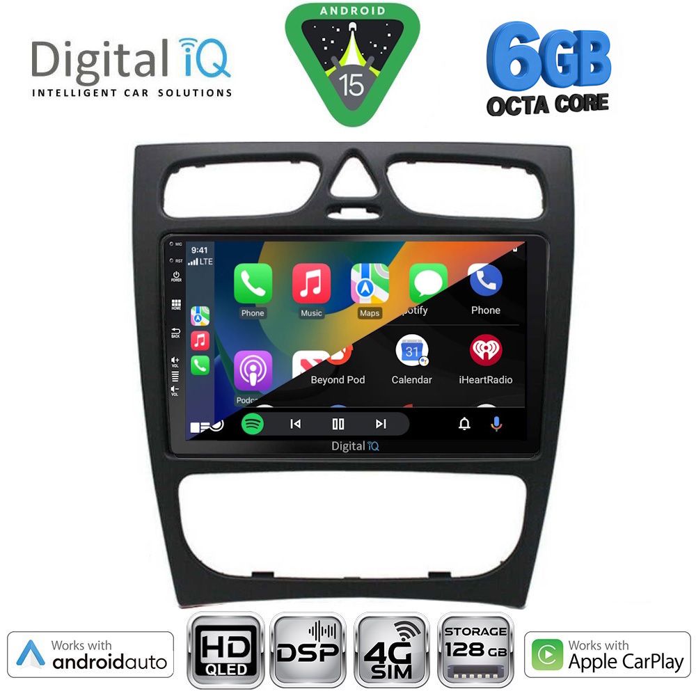 DIGITAL IQ BXF 17402_CPAA (9inc) MULTIMEDIA TABLET for MERCEDES C (W203) mod. 1999-2004 - immagine 2