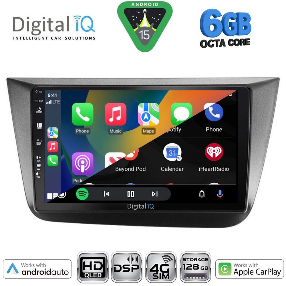 DIGITAL IQ BXF 17570_CPAA (9inc) MULTIMEDIA TABLET for SEAT ALTEA mod. 2004-2015 - immagine 2