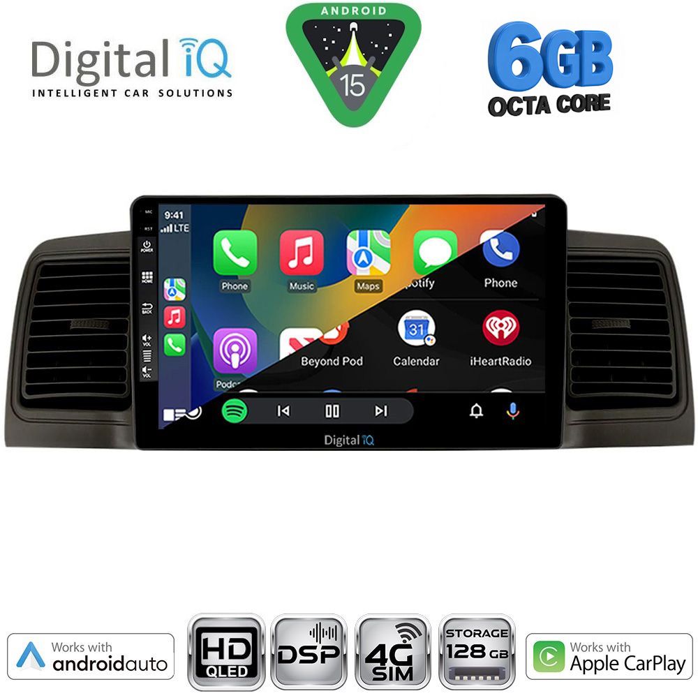 DIGITAL IQ BXF 17712BL_CPAA (9inc) MULTIMEDIA TABLET for TOYOTA COROLLA mod. 2001-2006 (BLACK) - immagine 2