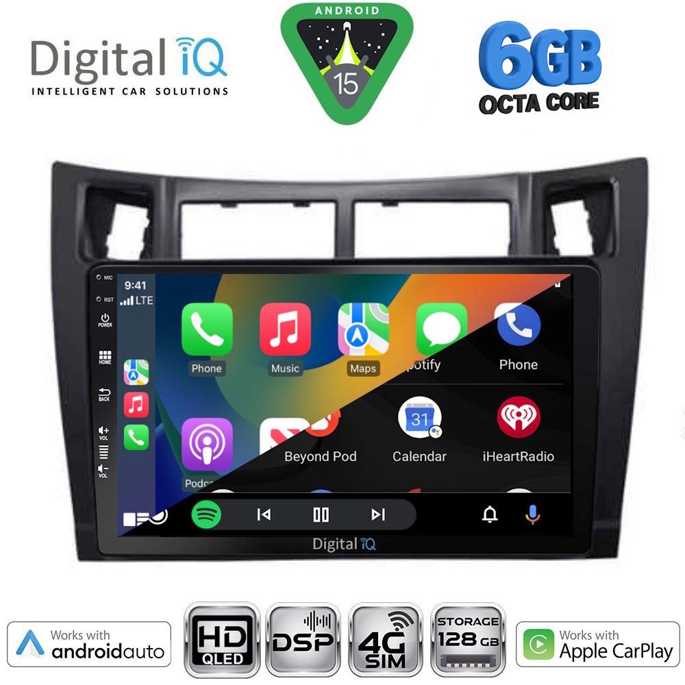 DIGITAL IQ BXF 17736BL_CPAA (9inc) MULTIMEDIA TABLET for TOYOTA YARIS mod. 2006-2011 (BLACK) - immagine 2