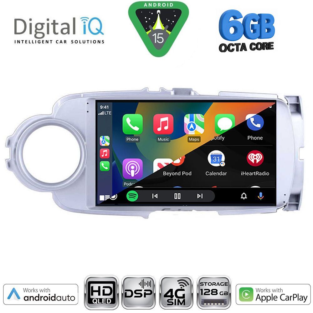 DIGITAL IQ BXF 17737SL_CPAA (9inc) MULTIMEDIA TABLET for TOYOTA YARIS mod. 2011-2015 (SILVER) - immagine 2