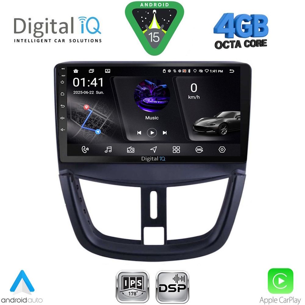 DIGITAL IQ RSG 6507_CPA (9inc) MULTIMEDIA TABLET for PEUGEOT 207 mod. 2007-2014