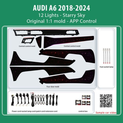 DIQ AMBIENT AUDI A6 HC-AD18M8 STARRY SKY (Digital iQ Ambient Light for Audi A6 mod. 2018-2024 with 12 Lights