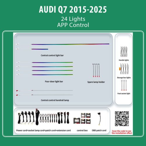 DIQ AMBIENT AUDI Q7 HC-AD05 (Digital iQ Ambient Light for Audi Q7 mod. 2015-2025 with 24 Lights) - WEXML.GR