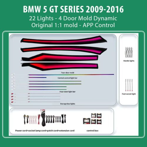 DIQ AMBIENT BMW S.5 GT BM15D (Digital iQ Ambient Light for BMW Series 5 GT (F07) mod.2009-2016 with 22 Lights