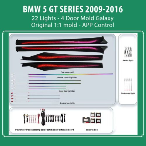 DIQ AMBIENT BMW S.5 GT BM15Y (Digital iQ Ambient Light for BMW Series 5 GT (F07) mod.2009-2016 with 22 Lights