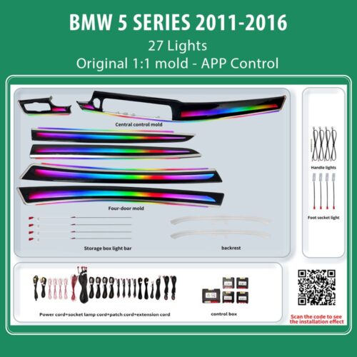 DIQ AMBIENT BMW S.5 BM01D (Digital iQ Ambient Light for BMW Series 5 (F10-F11-F18) mod.2011-2016 with 27 Lights) - WEXML.GR