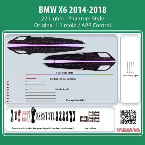 DIQ AMBIENT BMW X6 BM12M (Digital iQ Ambient Light for BMW X6 (F16) mod. 2014-2018 with 22 Lights