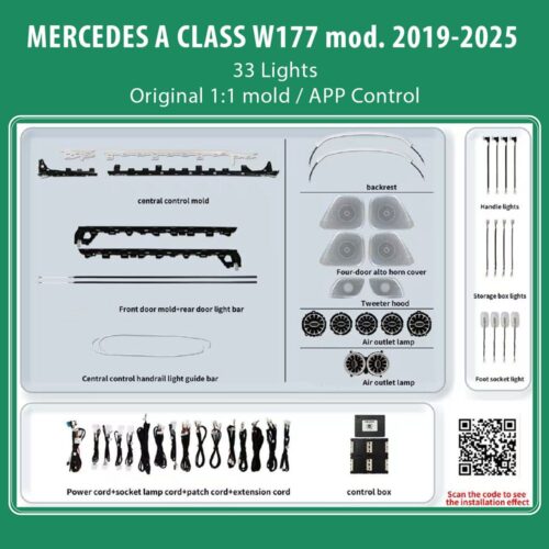 DIQ AMBIENT MERCEDES A BC14M5 (Digital iQ Ambient Light Kit for MERCEDES A CLASS W177 mod. 2019-2025