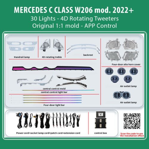 DIQ AMBIENT MERCEDES C BC08M9 (Digital iQ Ambient Light for Mercedes C (W206) mod. 2022+ with 30 Lights) - WEXML.GR